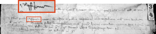Vaneller Urbar um 1360, Ausschnitt 2: Rodulphus filius Iacobi Rafflour ...